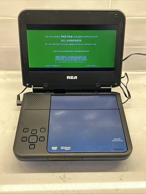 RCA model DRC6338EL blue portable DVD player 8" LCD screen Tested Works - Image 1 of 4