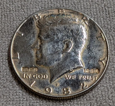 Kennedy Half Dollar 1982 P - Stamped with 1960 and 1980 - Image 1 of 3