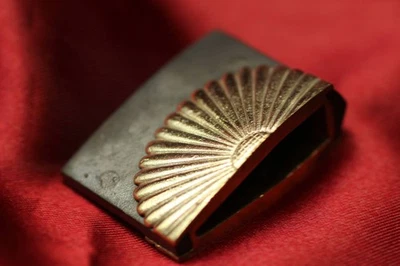 Japanese Sword HABAKI Double Removable Black Chrysanthemum Gold Brass Katana - Image 1 of 4