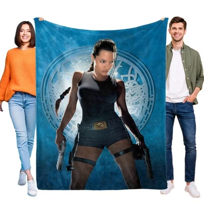 Lara Croft Blanket Soft Flannel Bed Sofa Couch Throw Birthday Gift - Image 1 of 4