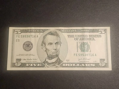 2003 A US 5 Dollar Bill Circulated - Image 1 of 2