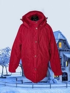 CABELA'S Maroon Red SKI Hooded Jacket THINSULATE Winter Parka Coat Women's 2XL - Picture 1 of 24