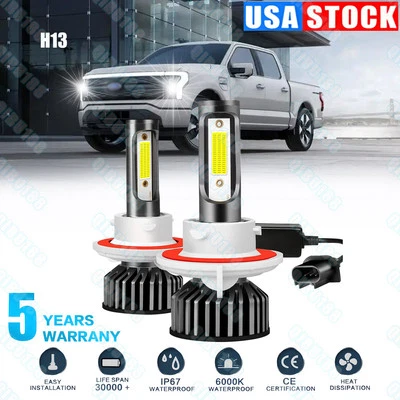 2x 6500K H13 9008 LED Headlight Bulbs High & Low Beam for Ford F 150 2004-2014 - Image 1 of 4