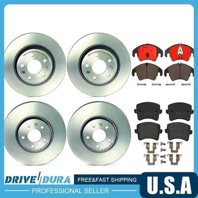 Brembo Front and Rear Disc Brake Rotors Ceramic Brake Pads for 1994 BMW 318is - Imagem 1 de 4