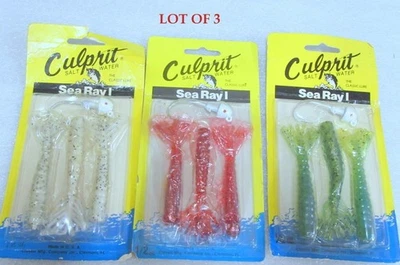 Lote de 3 señuelos de pesca clásicos de agua salada Culprit Sea Ray I Foto 1 de 4
