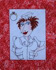 BonEful FABRIC Cotton Quilt Applique VTG Loralie Red White Nurse Lady Brown Girl