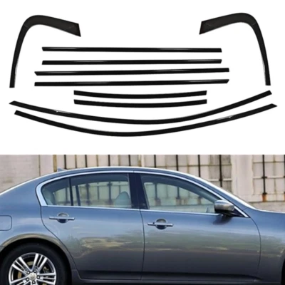 Tira decorativa de cinturón SUS para Infiniti G37 G25 2010-2013 negra para ventana de coche Foto 1 de 4