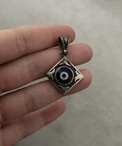 Evil Eye Sterling Silber 925 Anhänger Schlüsselanhänger Charm dunkelblau Bad Eye Lucky - Bild 1 von 4