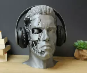 T-800 Schwarzenegger Headphone Stand | Terminator Headphone Holder | UK SHIPPING - Picture 1 of 17