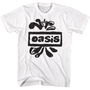 Oasis Band Black Splatter Logo Men's T Shirt Rock Music Merch - Picture 1 of 5