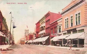 Third Street, Wausau, Wisconsin Vintage PC - Picture 1 of 2