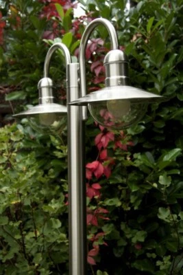 Laterne Gartenlaterne Kandelaber Außenlampe Stehleuchte Wegeleuchte Edelstahl 2 - Bild 1 von 4