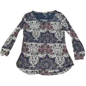 Camisa Boho Floral Manga Campana Larga Marca Lucky Talla Pequeña - Imagen 1 de 6