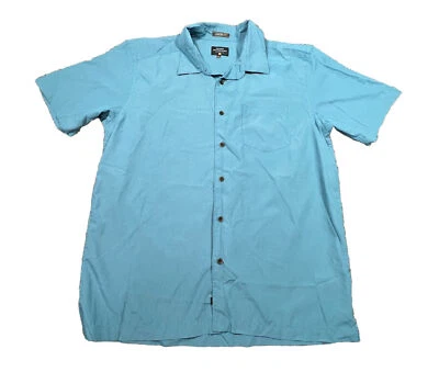 Quiksilver Waterman Cane Island Button Down Shirt Comfort Sea Blue Size Large - Image 1 of 4