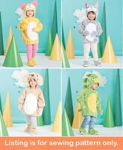 SEWING PATTERN Halloween Costume Boys Girls Toddler - Bunny Dog Cat Dragon 9624 - Picture 1 of 3