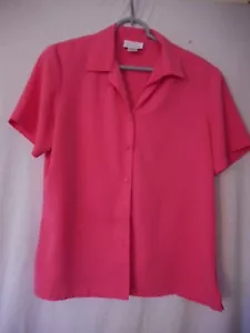 Dark Pink Short sleeve Size M Blouse c.b. collections polyester - Picture 1 of 4