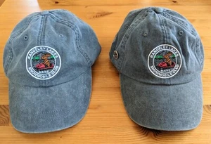 Rangeley Lakes Snowmobile Club Maine Hats Caps PAIR Outdoors Moose Cotton Denim - Picture 1 of 13