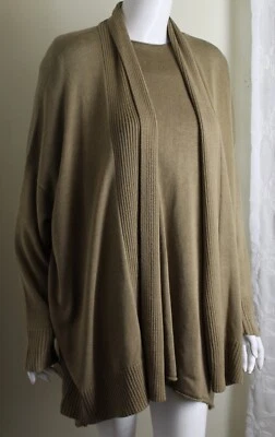 TWINSET 2 piezas Cárdigan Túnica Top Eskandar O/S DORADO BEIGE CAMEL CLARO Seda 32"L Foto 1 de 4