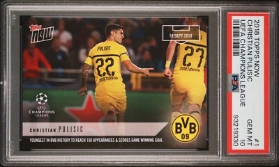 2018-2019 Topps Now Bundesliga #1 Christian Pulisic PR /277 SSP PSA 10 - Imagem 1 de 2