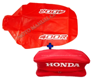 Seat cover & fender bag xr400 xr 400 xr400r design 00 red premium fast shipping - Picture 1 of 4
