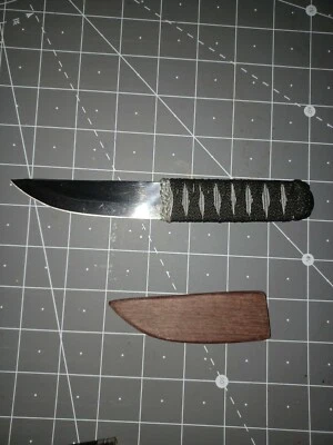 custom hand made damascus fixed blade knife - Image 1 of 4