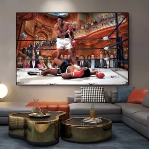 Muhammad Ali the phantom punch scene Wall Art Canvas Picture wall Home Decor - Bild 1 von 5