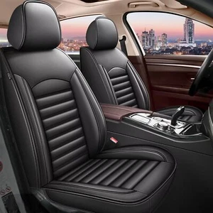 For Cadillac CT4 2020-2024 Black Faux Leather Full Set Car 5-Seat Covers Cushion - Picture 1 of 8
