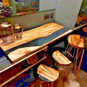 Kitchen Counter Top Epoxy Resin Accacia Wood Table Top For Dinning Room Decor - Picture 1 of 5