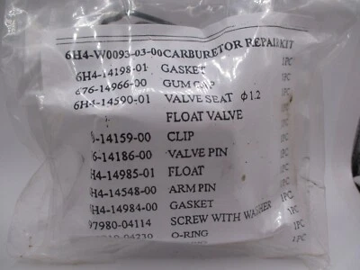 Yamaha Outboard New OEM Carb Carburetor Repair Kit 6H4-W0093-03-00 40hp, 50hp - Image 1 of 3