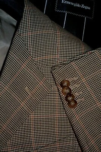 $2895 MINT Ermenegildo Zegna Blazer Beige Wool Check Jacket 40R Bergdorf Goodman - Picture 1 of 12
