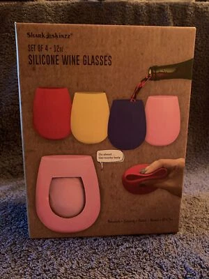 NUEVO Juego de 4 copas de vino de silicona Shark Skinzz de 12 onzas pasteles grado alimenticio Foto 1 de 2