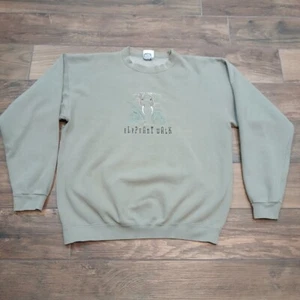 Sudadera De Colección Y2K Elefante Para Hombre Mediana Top Hilos Bordados Cuello Redondo EE. UU. - Imagen 1 de 10