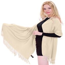 Champagne Solid Color Nepalese Shawl Scarf Stole Wrap Pashmina CJ Apparel *NEW*