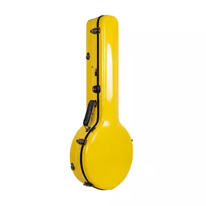 Estuche para banjo Crossrock de fibra de vidrio para estilos de resonador de 5 cuerdas - bloqueo TSA - amarillo - Imagen 1 de 7