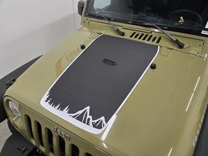 Fits 2007-2018 Jeep Jk Mountain Front Hood Stripe Vinyl Graphics Sticker - Picture 1 of 7