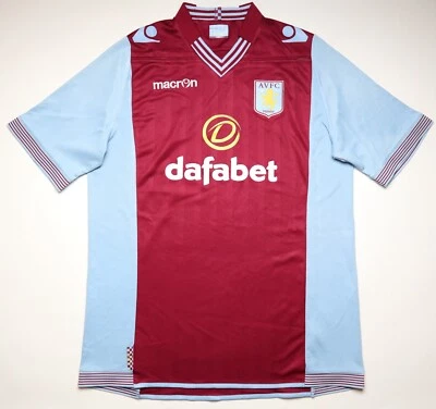 ASTON VILLA 2013/2014 HOME FOOTBALL SHIRT SOCCER JERSEY KIT MACRON KIT MEN'S 2XL - Image 1 of 4