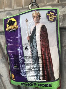 Rubie's Burgundy Crushed Velvet King's Full Length Robe Costume 16099 Halloween - Picture 1 of 9