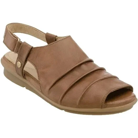 NUEVA Sandalia Bussola Mujer EU 41 Coimbra Caramelo Plisada Eslinga Plataforma Mula Foto 1 de 1