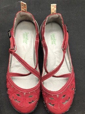 Jambu Womens Leather Flats Size 7.5 Melon Mary Jane’s Memory Foam Insert Shoe - Image 1 of 4