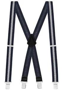 Buyless Fashion Textured Suspender Mens - 48 Adjustable Straps 1 1/2 - X Back - Picture 1 of 77