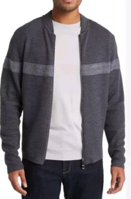 Suéter Robert Barakett Malton Lana Merino Piqué Cremallera Carbón Talla XL Foto 1 de 4