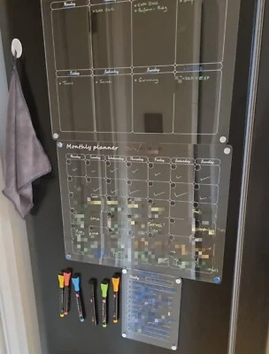 Acrylic Magnetic Monthly and Weekly Calendar for Fridge  - Image 1 of 3