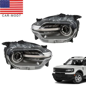 Pair LH+RH Headlights Assembly Projector Lamps For 2021-2024 Ford Bronco Sport - Picture 1 of 10
