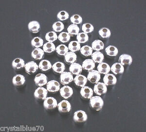 Smooth Silver Plated Round Ball Spacer Beads Metal 2.4mm 3mm 4mm 5mm 6mm 8mm