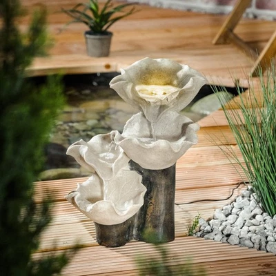 esotec Solarbrunnen für draussen | Lotus-Blume Kaskadenbrunnen outdoor 101329 - Bild 1 von 4