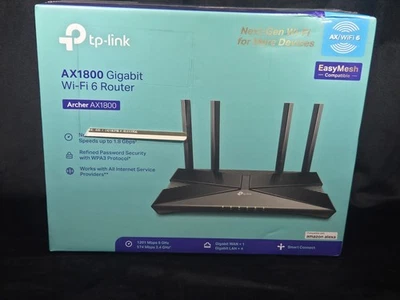 TP-Link Archer AX1800 Gigabit WiFi 6 Router EasyMesh WPA3 Dual Band New - Image 1 of 4