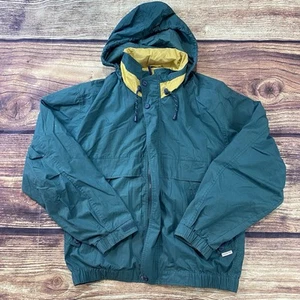 London Fog Men's M Dark Green Full Zip Lightweight Hooded Jacket Pockets - Picture 1 of 7
