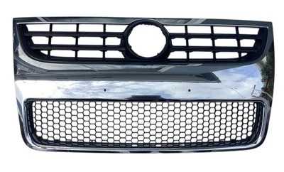 Rejilla superior delantera cromada genuina Volkswagen Touareg 2008-2010 defectuosa Foto 1 de 4
