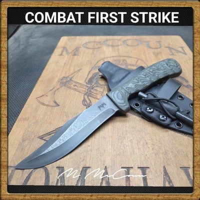 CUCHILLO DE PRIMER GOLPE DE COMBATE HECHO A MANO POR MARK MCCOUN EE. UU. G10 #1 Foto 1 de 2