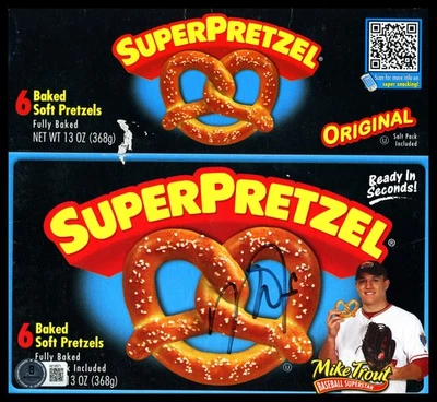 Mike Trout Signed 8x8 Super Pretzel Box California Angels Beckett #AE16571 - Image 1 of 3